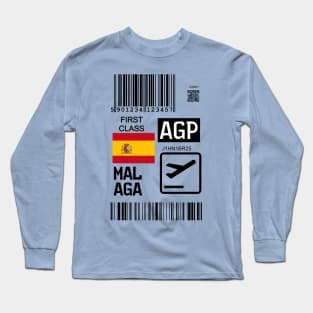 Malaga Spain travel ticket Long Sleeve T-Shirt